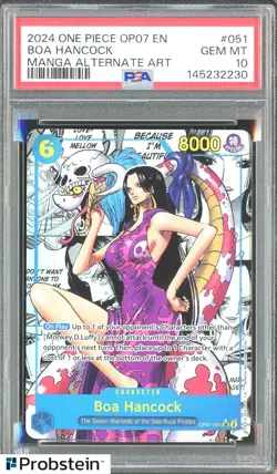 2024 One Piece OP07 Manga Alternate Art #051 Boa Hancock PSA 10 GEM MINT - Image 1