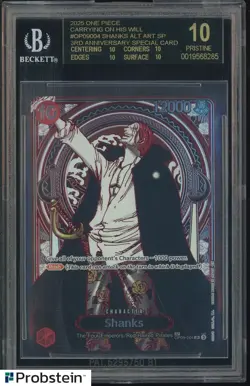 2025 One Piece Carrying on His Will #OP09004 Shanks 3rd Anniv BGS 10 BLACK LABEL - Image 1