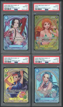 Lot (4) PSA 10 EB03 Heroines One Piece SP Boa Hancock Nami Nico Robin Vivi 2025 - Image 1