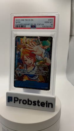 TCG 2025 One Piece EN Championship 25-26 Top 64 #050 Nami PSA 10 GEM MINT - Image 2