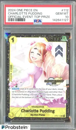 2024 One Piece Promo Official Event Top Prize #112 Charlotte Pudding PSA 10 - Image 1
