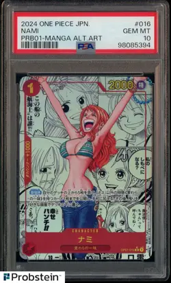 2024 One Piece Japanese PRB01 Manga Alternate Art #016 Nami PSA 10 GEM MINT - Image 1