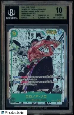 2023 One Piece Wings of Captain JPN OP06118 Roronoa Zoro Manga BGS 10 PRISTINE - Image 1
