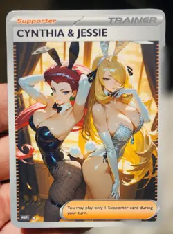 Cynthia - Jessie - Anime - Goddess - DIY - Full Art - Glossy - Trainer Card - Image 1
