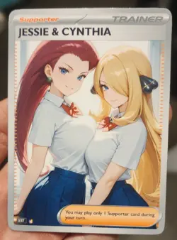 Jessie - Cynthia - Waifu - Goddess - TCG DIY - Full Art - Glossy - Trainer Card - Image 1