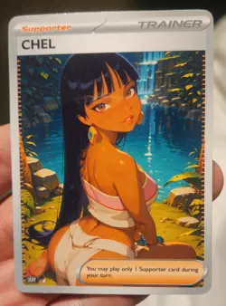 Chel - Anime - TCG - Waifu - Goddess - DIY - Full Art - Glossy - Trainer Card - Image 1