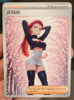 Jessie - Anime - TCG - Waifu - Goddess - DIY - Full Art - Glossy - Trainer Card - Image 1