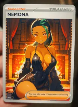 Nemona - Anime - Waifu - Goddess - DIY - Full Art - Glossy - Trainer Card - Image 1