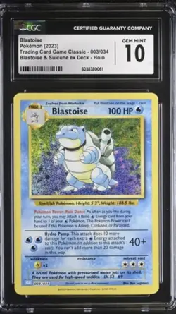 Gem Mint Blastoise 003/034 Trading Card Game Classic Holo+ Giovanni’s exile 2019 - Image 1