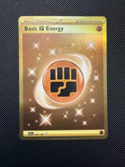 Pokemon TCG Basic Fighting Energy Scarlet Violet Holo Hyper Rare Card 258/198 - Image 1