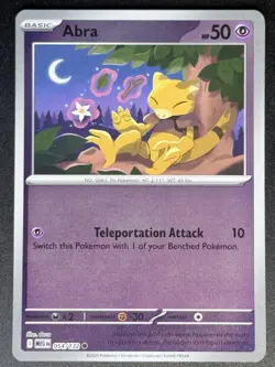 Abra 054/132 Reverse Holo ME01: Mega Evolution Pokemon Card TCG - Image 1