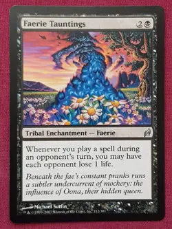 Magic The Gathering LORWYN FAERIE TAUNTINGS black card MTG - Image 1