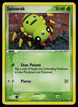 Pokemon Card - Spinarak Unseen Forces 75/115 Common Reverse Holo Stamped - Image 1