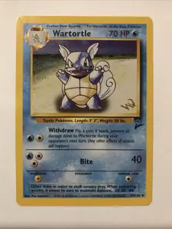 Wartortle Gold W Stamp Stamped Pokemon Card - WOTC Promo - Base 2 - 63/130 - Image 1