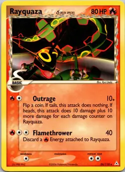 Rayquaza 26/110 Delta Species Light Play Non-Holo Pokemon - Image 1
