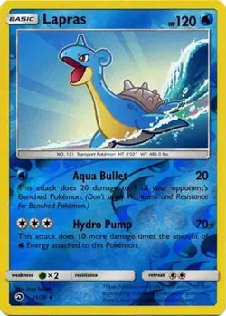 Lightly Played Lapras - 21/70 - Uncommon - Reverse Holo Pokemon Dragon Majesty - Image 1