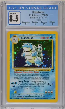 2000 POKEMON BLASTOISE HOLO BASE SET 2 2/130 CGC 8.5 (BS2) - Image 1