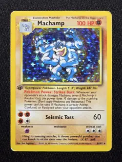 Machamp 008/102 1st Ed Deck Exclusives HP Holo Heavy Played Pokemon 1999 - Image 1
