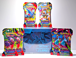 Pokemon TCG Lot Of (7) Phantasmal Flames: 1 ETB, 6 Sleeved Art Set Booster Pack - Image 1