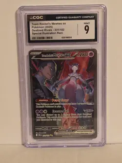 Pokemon Team Rocket's Mewtwo ex 231/182 SIR Destined Rivals CGC Mint 9. - Image 1