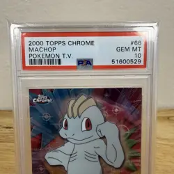2000 Topps Chrome Pokemon TV Machop #66 PSA 10 GEM MT - Rare POP 37 Base Series - Image 2