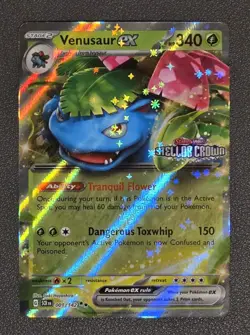 Pokemon Stellar Crown Venusaur EX 001/142 Stamped Promo Double Rare Holo NM - Image 1