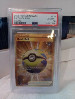 POKEMON 2020 Sword & Shield Secret Rare Trainer QUICK BALL #216 PSA 10 Gem Mint - Image 4