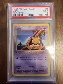 Abra 043/102 Base Set 1st Edition Regular PSA 9 MINT Pokemon TCG English - Image 1