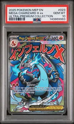 2025 POKEMON MEP EN MEGA CHARIZARD X EX PROMO HOLO #023 PSA 10 - Image 1