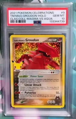 Pokemon PSA 10 Team Magma's Groudon Holo From Celebrations Classic Collection - Image 1