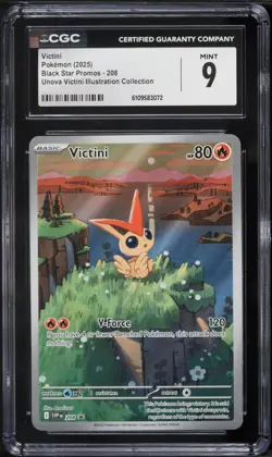 2025 Pokemon Unova Illustration Collection Alt Art Victini #208 CGC 9 - Image 1