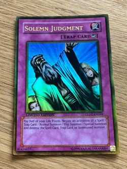 Carte Yu-Gi-Oh, SOLEMN JUDMENT (TRAP CARD) GLD2-EN044 - Image 1