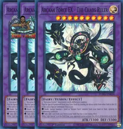 Yugioh! 3x Arcana Force EX - The Chaos Ruler SUDA-EN034 Super Rare 1st Ed NM - Image 1
