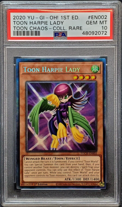 Toon Harpie Lady Yugioh 2020 TOCH-EN002 Collector's Rare 1st Edition PSA 10 - Image 1
