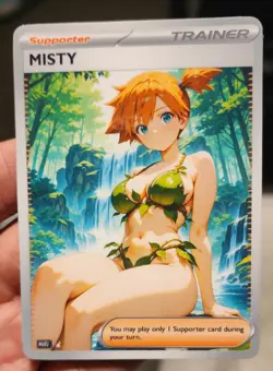 Misty - Waifu - Goddess - TCG - DIY - Full Art - Glossy - Trainer Card - Image 1
