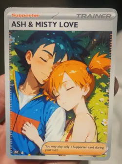 Ash - Misty - Goddess - TCG - DIY - Full Art - Glossy - Trainer Card - Image 1