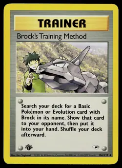 Pokemon Card - Brock's Training Method Gym Heroes 106/132 1st Edition - Image 1