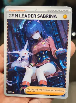 Sabrina - Waifu - Goddess - TCG - DIY - Full Art - Glossy - Trainer Card - Image 1