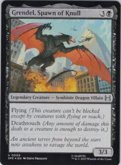 MTG Foil Grendel, Spawn of Knull U Marvel's Spider-Man: Eternal-Legal 9 NM - Image 1