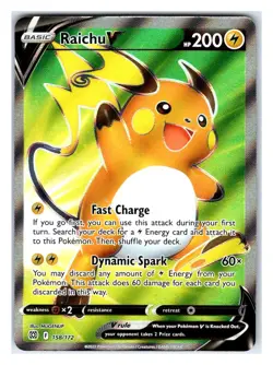 Pokemon TCG - Raichu V (Full Art) - SWSH09: Brilliant Stars 158/172 Ultra Rare - Image 1