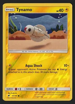 Tynamo Reverse Holo 44/147 Burning Shadows 2017 - Pokemon TCG - Image 1