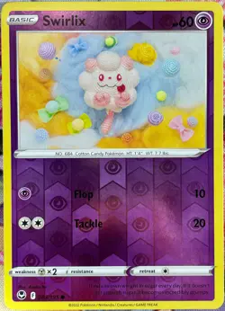 Swirlix Reverse Holo - 083/195 - Silver Tempest Pokemon 2022 - Image 1