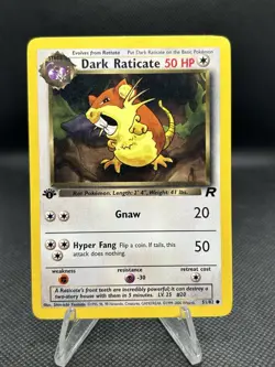 Pokemon TCg Dark Raticate 51/82 Team Rocket Regular 1st Edition LP - Image 1