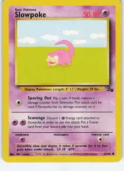 Slowpoke 55/62 Fossil Common Unlimited MP Pokemon - Image 1