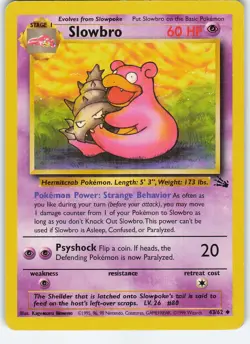 Slowbro 43/62 Fossil Uncommon Unlimited MP Pokemon - Image 1