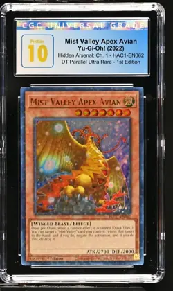 Yu-Gi-Oh! Mist Valley Apex Avian 2022 HAC1-EN062 Ultra 1st Ed CGC PRISTINE 10 - Image 2