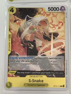 S-Snake OP13-114 Carrying On His Will 4 Foil Card Play Set Lot One Piece - Image 4