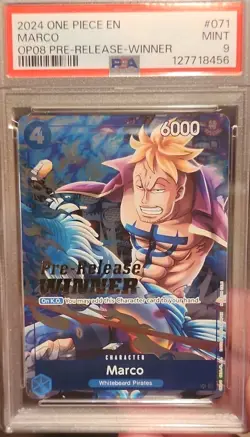Bandai Marco One Piece CCG OP08 Pre-Release Winner 071 Promo PSA 9 - Image 1
