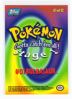 #01 Bulbasaur Topps Pokemon Card E1 Of 12 Stage 1 1999 Regular - Image 2