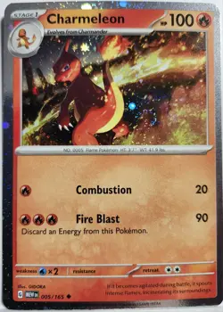 Pokemon TCG Charmeleon Cosmo Holo Rare Card with A Fart Swirl 🌀💫 NM Condition - Image 1